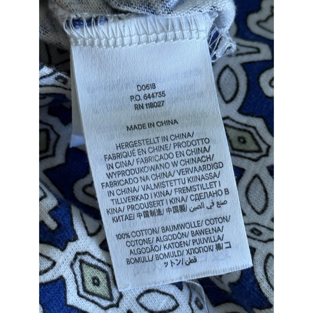 Boden Racer Neck Jersey Dress Size 16-18 Blue Heron Flora Tile Print Midi - Picture 5 of 9